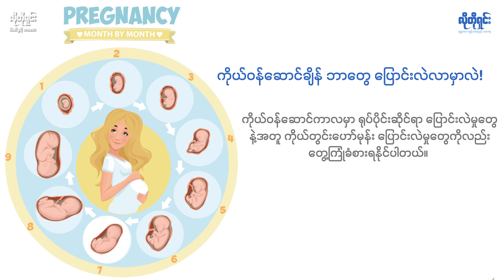 ကိုယ်ဝန်ဆောင်ကာလမှာ မေမေရဲ့ ခန္ဓာကိုယ်က ဘယ်လိုတွေ ပြောင်းလဲမလဲ